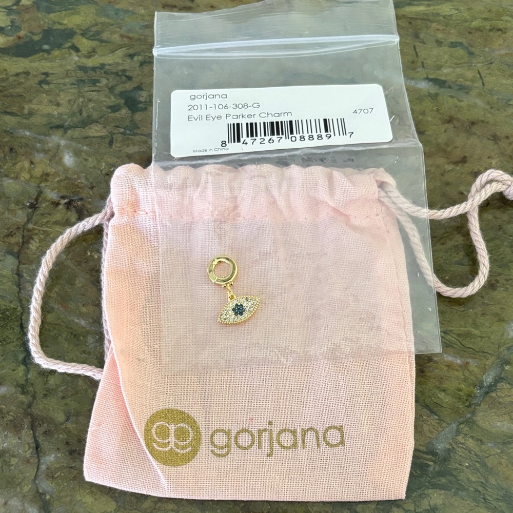 Gorjana Gold Charm with Evil eye